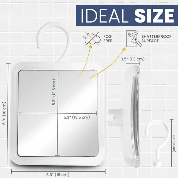 mirrorvana fogless shower mirror – hanging anti fog shaving mirror with 360° swivel & shatterproof design