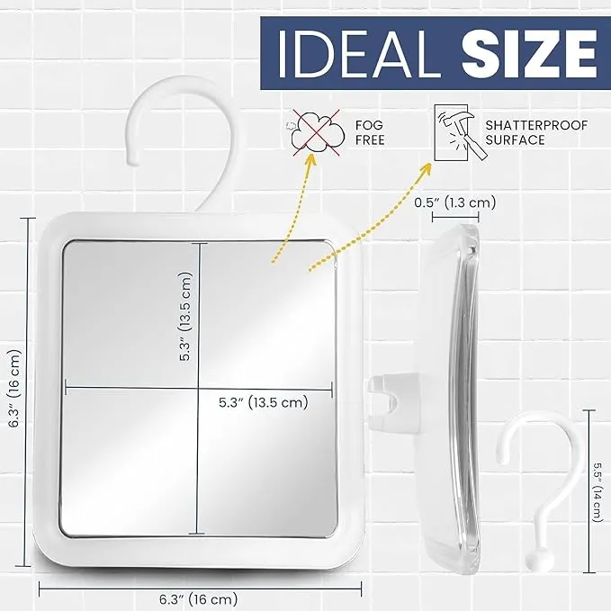 mirrorvana fogless shower mirror – hanging anti fog shaving mirror with 360° swivel & shatterproof design