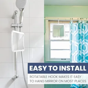 mirrorvana fogless shower mirror – hanging anti fog shaving mirror with 360° swivel & shatterproof design