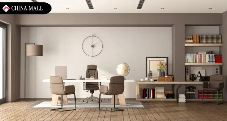 Modern office furniture showroom Dubai featuring ergonomic chairs executive desks storage solutions ChinaMartDubai collection