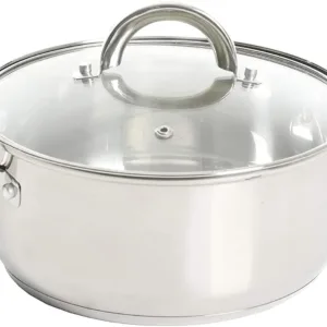 premium stainless steel cookware set, multi piece kitchen pots and pans collection, silver