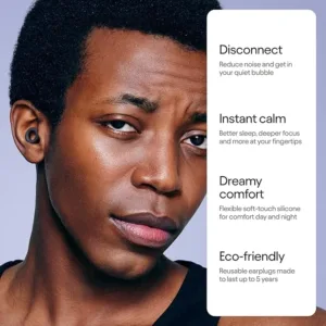 reusable noise reducing earplugs – comfortable sleep & travel use