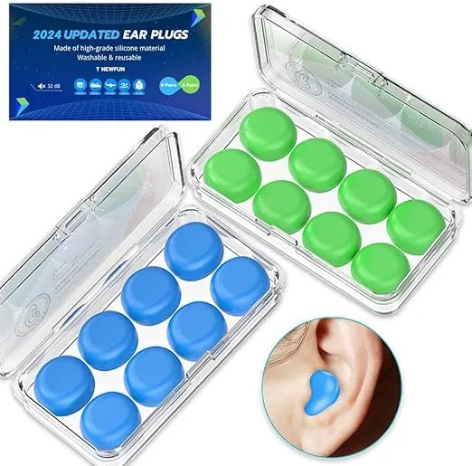 Reusable Silicone Earplugs – soft noise-cancelling design for sleep, swimming, study, work, and travel. Washable, comfortable, and durable hearing protection.
