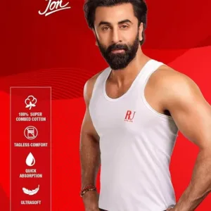 rupa jon men’s cotton vest | sleeveless round neck innerwear – regular fit colourful top