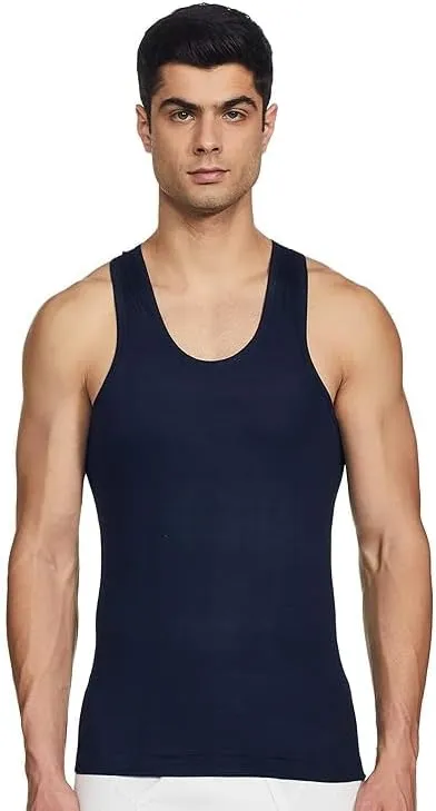 rupa jon men’s cotton vest | sleeveless round neck innerwear – regular fit colourful top