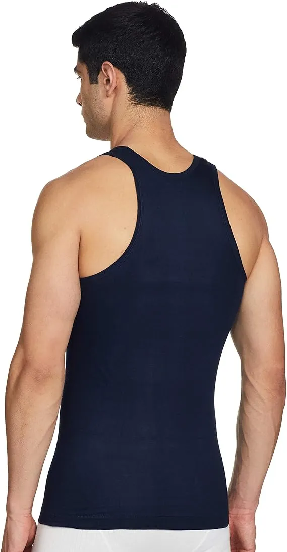 rupa jon men’s cotton vest | sleeveless round neck innerwear – regular fit colourful top