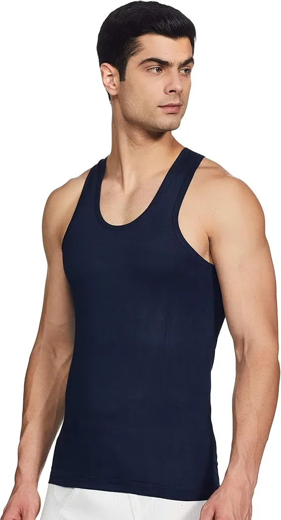 rupa jon men’s cotton vest | sleeveless round neck innerwear – regular fit colourful top
