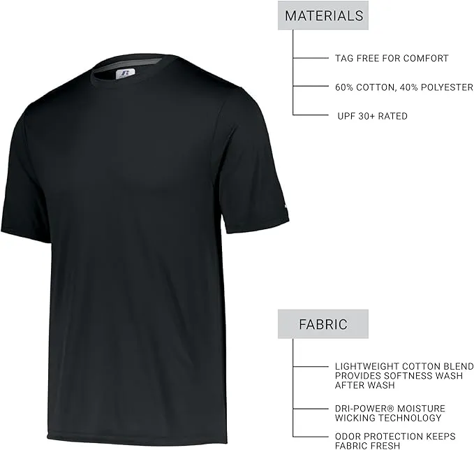 russell athletic men’s white t shirt xl | classic crew neck activewear for sports & casual wear