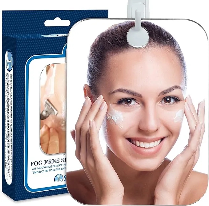 shave well deluxe anti fog shower mirror – fogless & large