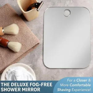 shave well deluxe anti fog shower mirror – fogless & large