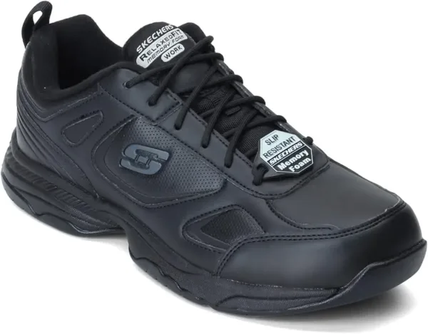 Skechers Dighton Work Shoes for Men – durable slip-resistant footwear with cushioned comfort, ideal for food service, kitchens, and hospitality use in the UAE.