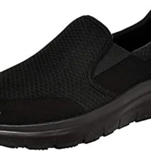 Skechers Men’s McAllen Slip-Resistant Work Sneakers – breathable black design with Flex Advantage comfort for demanding workplaces across the UAE.