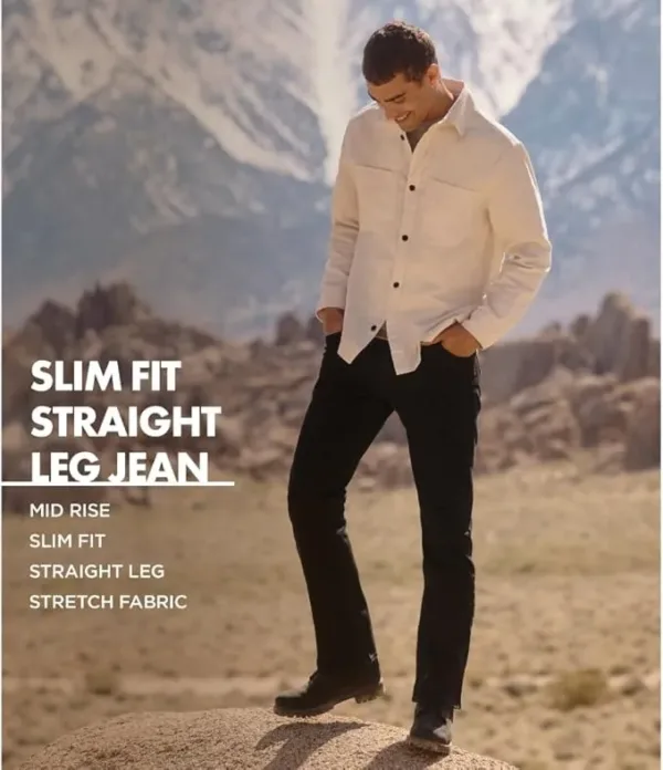 wrangler men’s authentics slim straight jeans | comfortable denim for casual & everyday wear