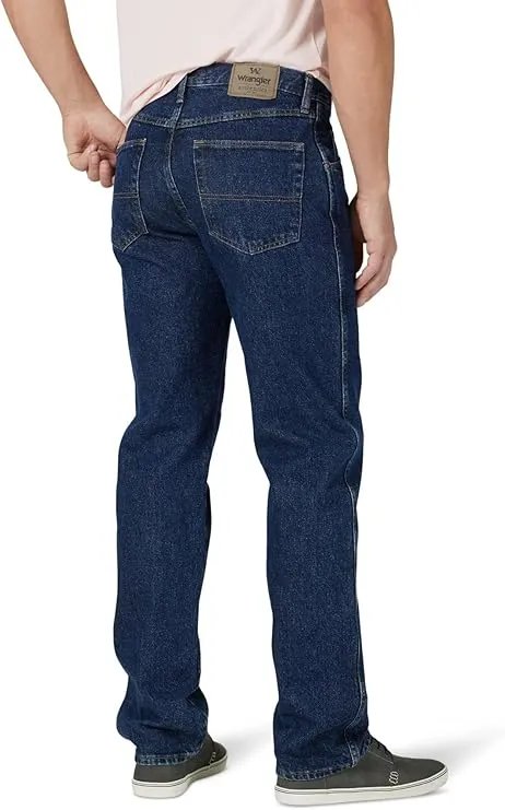 wrangler men’s classic jeans | regular fit 5 pocket cotton denim pants for everyday wear