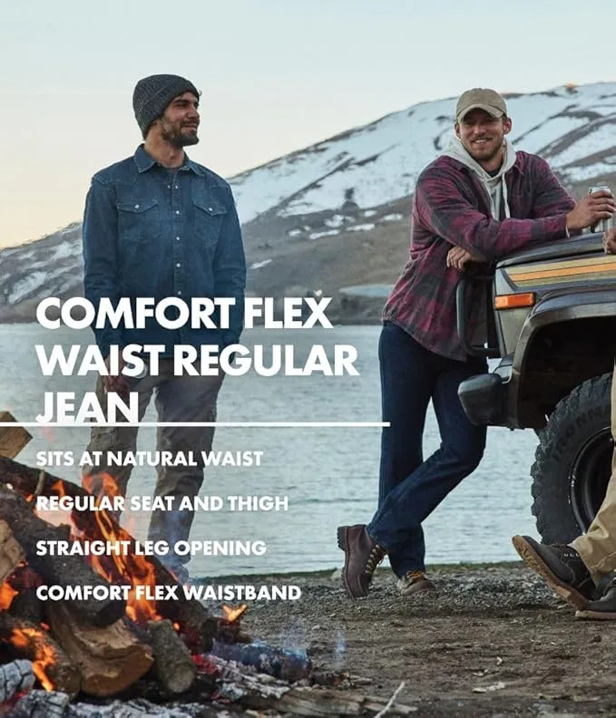 wrangler men’s comfort flex jeans | classic regular fit durable denim