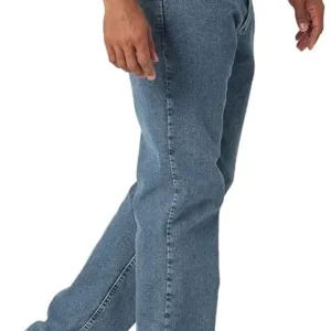 wrangler men’s comfort flex waist jeans | relaxed fit durable stretch denim pants