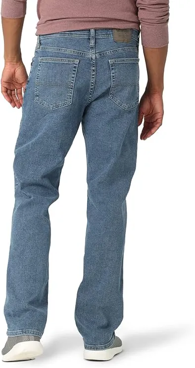wrangler men’s comfort flex waist jeans | relaxed fit durable stretch denim pants