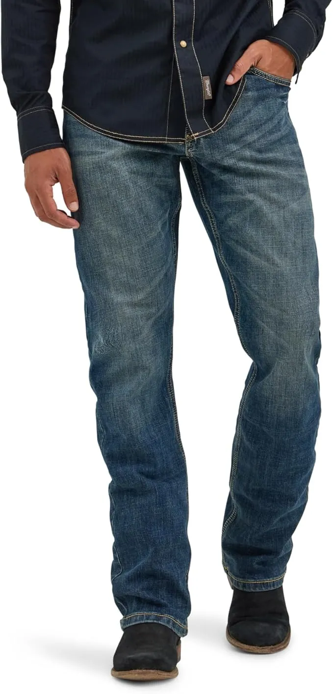 Wrangler Men’s Retro Slim Fit Jeans – Boot Cut Denim Pants for casual & western style, comfortable, durable & ideal for everyday men’s wear.
