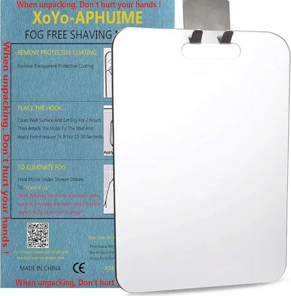 xoyo fogless shower mirror – large anti fog wall hanging