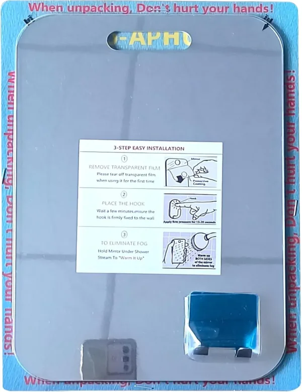 xoyo fogless shower mirror – large anti fog wall hanging