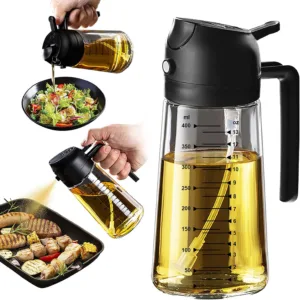 olive oil sprayer black oil dispenser bottle for kitchen 2 in 1 oil dispenser and oil sprayer for cooking