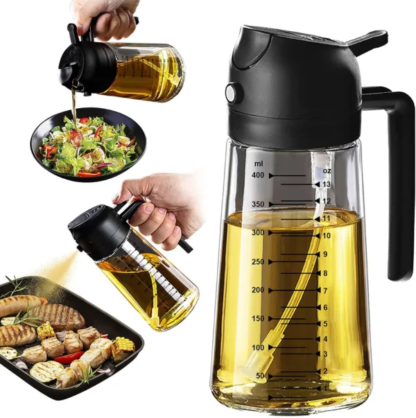 olive oil sprayer black oil dispenser bottle for kitchen 2 in 1 oil dispenser and oil sprayer for cooking
