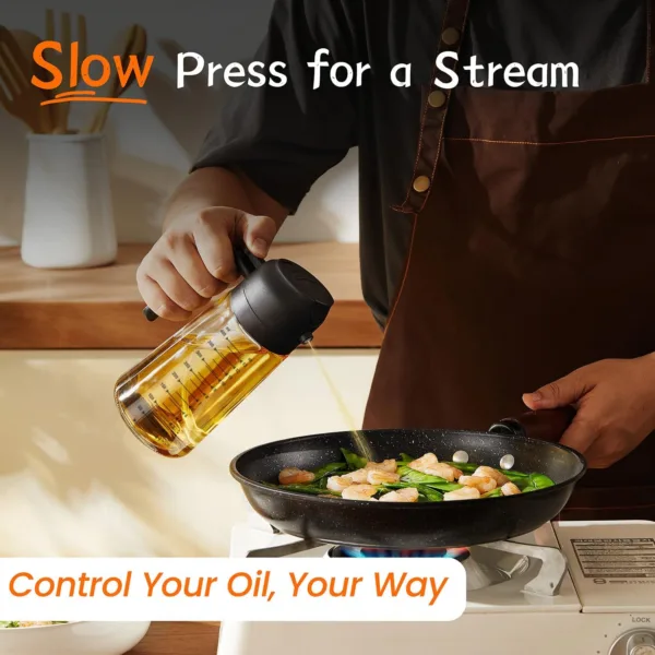 olive oil sprayer black oil dispenser bottle for kitchen 2 in 1 oil dispenser and oil sprayer for cooking