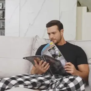 alimens & gentle men’s flannel pajama pants – plaid cotton sleepwear bottoms