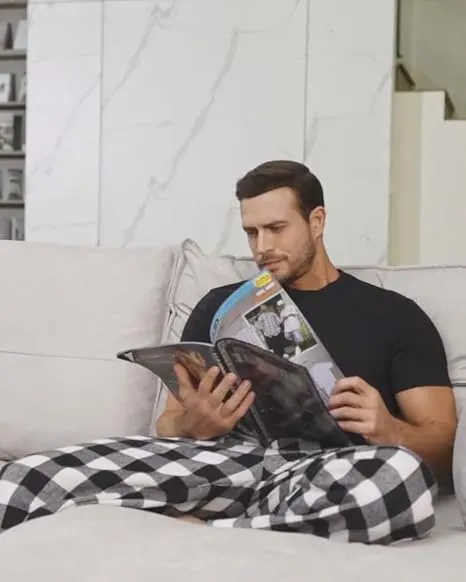 alimens & gentle men’s flannel pajama pants – plaid cotton sleepwear bottoms