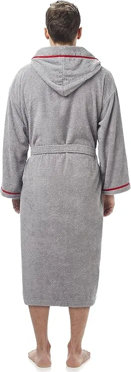 arus men’s hooded bathrobe – full length turkish cotton classic robe