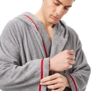 arus men’s hooded bathrobe – full length turkish cotton classic robe