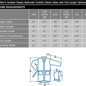 arus men’s hooded bathrobe – full length turkish cotton classic robe