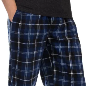 dg hill men’s fleece pajama pants – plaid microfleece sleepwear lounge bottoms with pockets