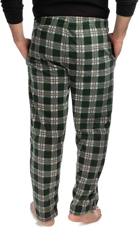 dg hill men’s fleece pajama pants – plaid microfleece sleepwear lounge bottoms with pockets
