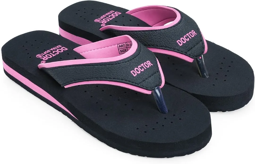 doctor extra soft women’s & girls’ flip flops – comfortable house slippers