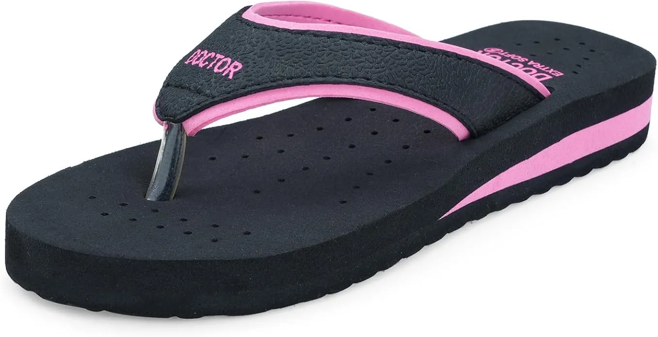 DOCTOR extra soft women’s & girls’ flip flops – comfortable house slippers with cushioned sole, lightweight design, ideal for indoor use and casual wear.