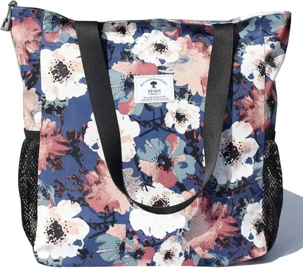 ESVAN original floral tote bag – stylish everyday handbag with spacious design, durable material, and elegant floral pattern perfect for work, shopping, or casual use.