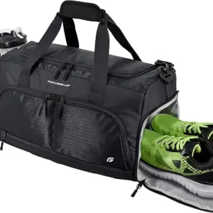 FocusGear Ultimate Gym Bag – durable duffel with 10 compartments, water-resistant pouch, and spacious design for sports, fitness, and travel essentials.