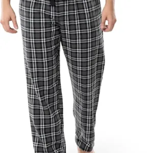 Fruit of the Loom men’s flannel pajama pants – soft yarn-dye woven cotton sleepwear bottoms, warm and cozy nightwear perfect for lounging and bedtime.