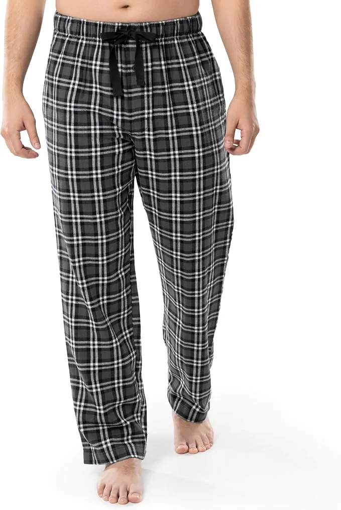 Fruit of the Loom men’s flannel pajama pants – soft yarn-dye woven cotton sleepwear bottoms, warm and cozy nightwear perfect for lounging and bedtime.