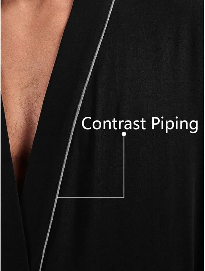 men’s cotton bathrobe – lightweight plus size soft sleepwear robe