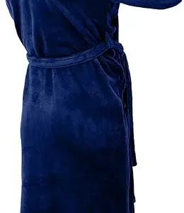 ny threads men’s hooded fleece bathrobe – soft plush lounge robe