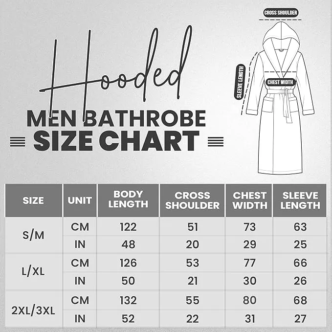 ny threads men’s hooded fleece bathrobe – soft plush lounge robe