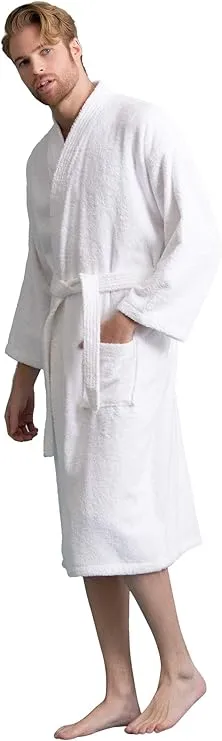 soft touch linen men’s robe – turkish cotton terry bathrobe for men