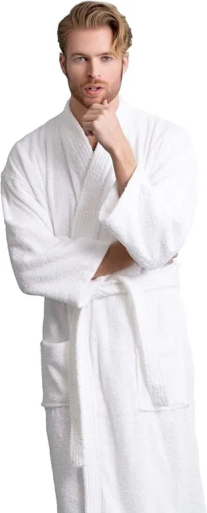 soft touch linen men’s robe – turkish cotton terry bathrobe for men