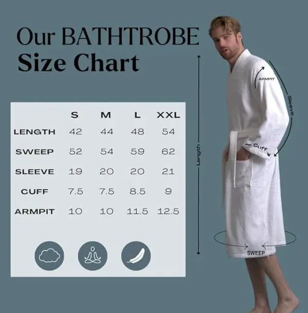 soft touch linen men’s robe – turkish cotton terry bathrobe for men