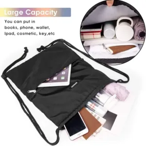 wandf water resistant drawstring backpack – lightweight nylon cinch sackpack