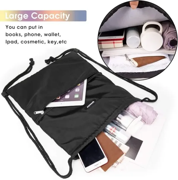 wandf water resistant drawstring backpack – lightweight nylon cinch sackpack