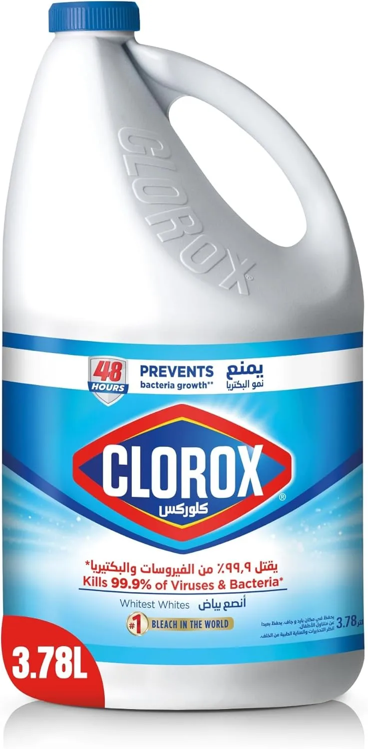 Clorox 3.78L liquid bleach bottle for household cleaning and disinfecting