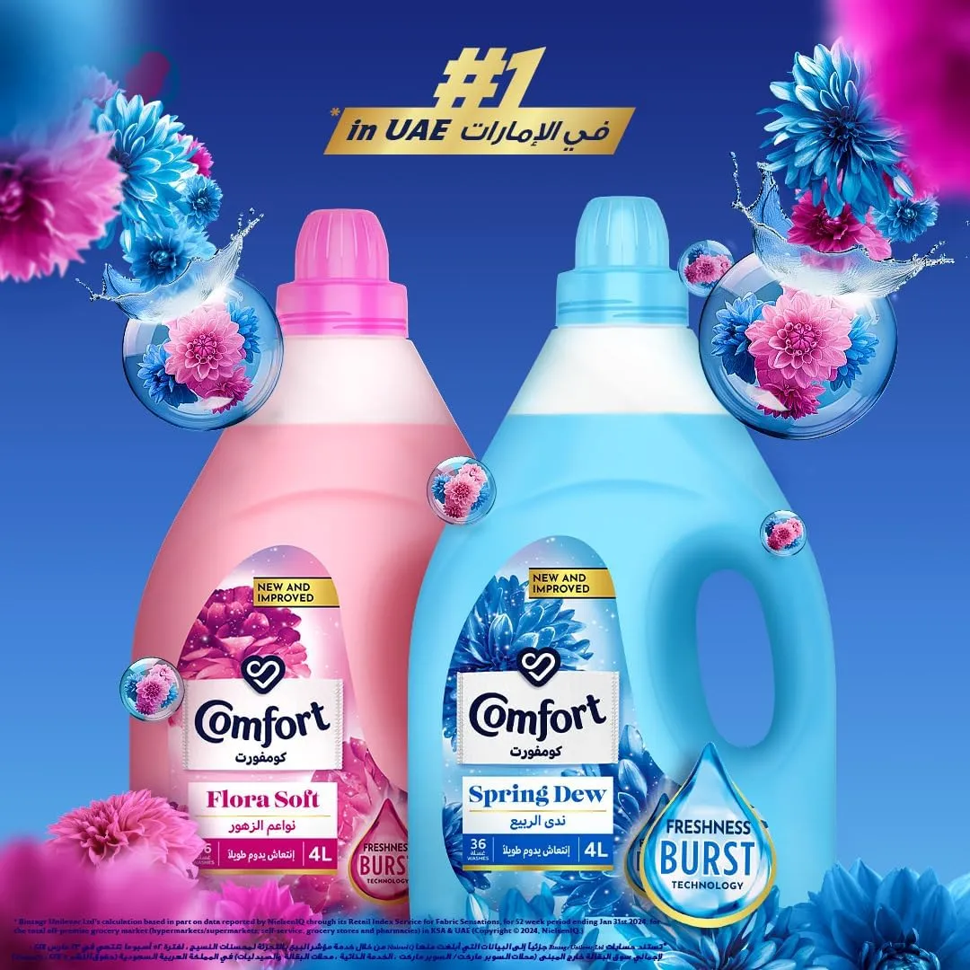 comfort fabric softener fresh bloom | long lasting freshness
